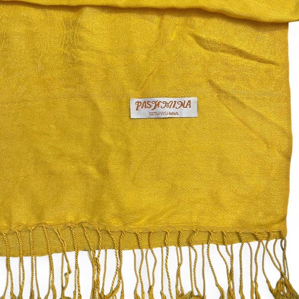 Pashmina yellow pashmina with fringe